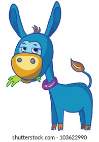 cartoon vector illustration- funny donkey on white background