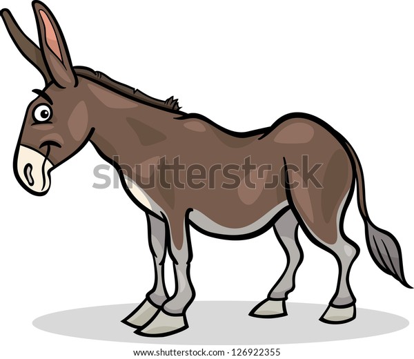 Cartoon Vector Illustration Funny Donkey Farm Stock Vector (Royalty ...