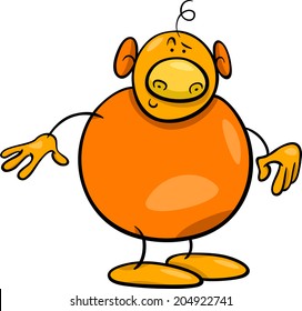Cartoon Vector Illustration of Funny Fantasy Character or Strange Alien