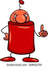 Cartoon Vector Illustration of Funny Fantasy Character or Strange Alien