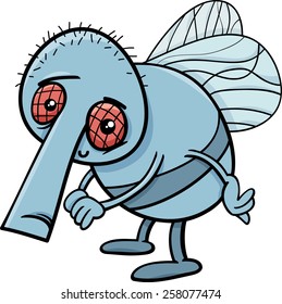 Cartoon Vector Illustration of Funny Fly Insect Character