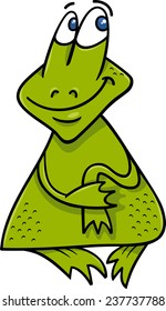 Cartoon Vector Illustration of Funny Frog or Toad Amphibian Animal