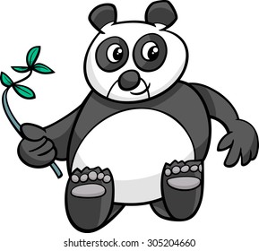 Cartoon Vector Illustration of Funny Giant Panda Bear Animal Character