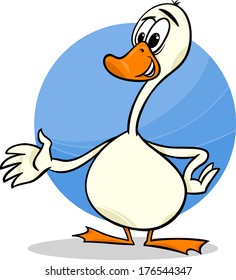 Cartoon Vector Illustration of Funny Goose Farm Bird