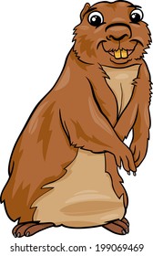 Cartoon Vector Illustration Of Funny Gopher Animal