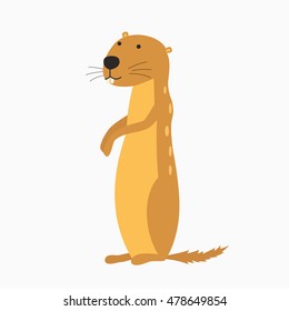 Cartoon Vector Illustration of Funny Gopher Animal