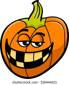 Cartoon Vector Illustration of Funny Halloween Pumpkin or Jack Lantern