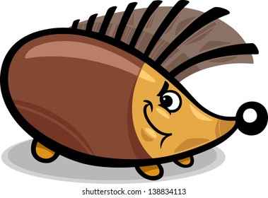 Cartoon Vector illustration of funny hedgehog animal character