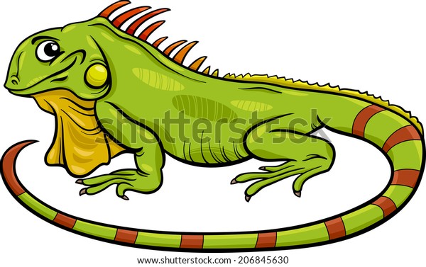 滑稽蜥蜴爬行动物角色的卡通矢量插图库存矢量图 免版税