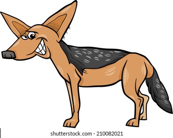 Cartoon Vector Illustration of Funny Jackal Wild Animal