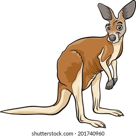 Cartoon Vector Illustration of Funny Kangaroo Animal