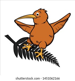 Cartoon Vector Illustration of Funny Kiwi Bird Animal