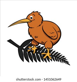 Cartoon Vector Illustration of Funny Kiwi Bird Animal