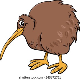 Cartoon Vector Illustration of Funny Kiwi Bird Animal