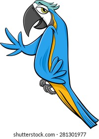 Cartoon Vector Illustration of Funny Macaw Parrot Bird
