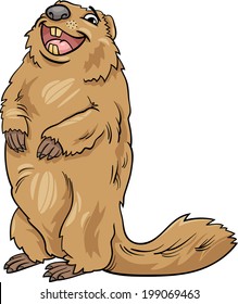 Cartoon Vector Illustration of Funny marmot Animal