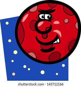 Cartoon Vector Illustration of Funny Mars Planet Comic Mascot Character