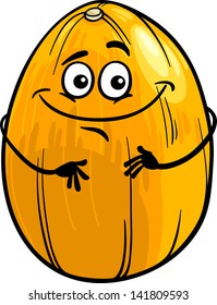 Cartoon Vector Illustration of Funny Melon Fruit Food Comic Character