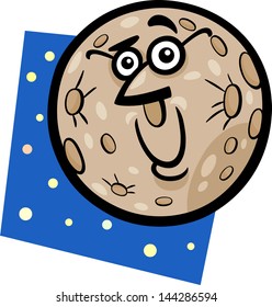 Cartoon Vector Illustration of Funny Mercury Planet Comic Mascot Character