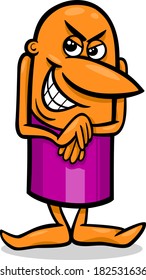Cartoon Vector Illustration of Funny Mischievous Guy Character