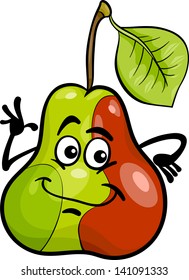 Cartoon Vector Illustration of Funny Pear Fruit Food Comic Character