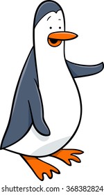 Cartoon Vector Illustration of Funny Penguin Animal Character