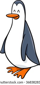 Cartoon Vector Illustration of Funny Penguin Bird Animal Character