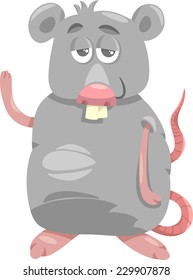 Cartoon Vector Illustration of Funny Rat Character