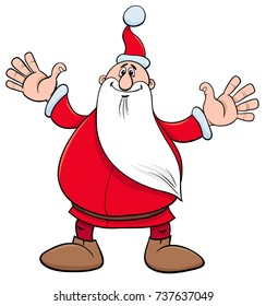 Cartoon Vector Illustration of Funny Santa Claus Christmas Holiday Character
