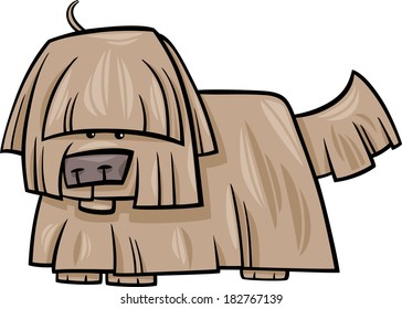 Cartoon Vector Illustration of Funny Shaggy Dog