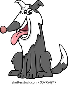 Cartoon Vector Illustration of Funny Sheep Dog Animal Character
