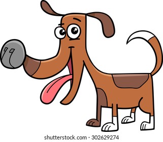 Cartoon Vector Illustration of Funny Spotted Dog