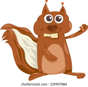 Cartoon Vector Illustration of Funny Squirrel Rodent Animal Character