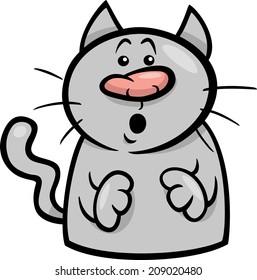 Cartoon Vector Illustration of Funny Surprised or Startled Cat