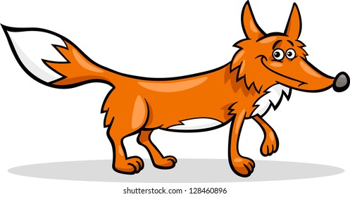Cartoon Vector Illustration of Funny Wild Fox Animal