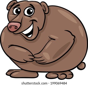 Cartoon Vector Illustration of Funny Wild Bear Animal
