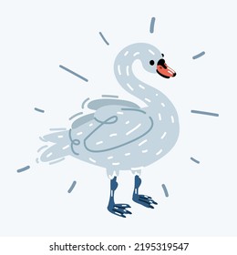 Cartoon vector illustration of funyy swan