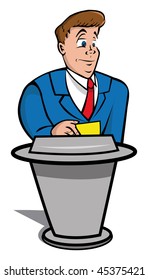 Cartoon Vector Illustration Game Show Host