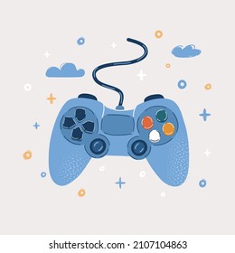 Cartoon vector illustration of game-pad