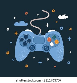 Ilustración vectorial de dibujos animados de la plataforma de juego sobre el fondo oscuro.