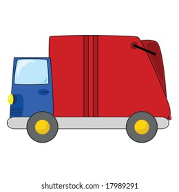 Cartoon vector illustration of a garbage truck. For jpeg version, please see my portfolio.