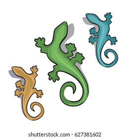 Cartoon vector illustration of geckos or lizard.