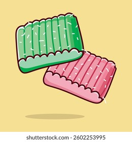 Cartoon vector illustration getuk is a typical Indonesian food made from cassava