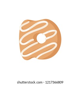 Cartoon vector illustration Ginger bread Cookie Letter D. Hand drawn Christmas sweet. Actual Creative Holidays bake alphabet