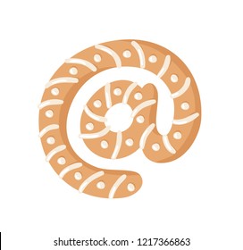 Cartoon vector illustration Ginger bread Cookies sign. Hand drawn Christmas font. Actual Creative Holidays bake email symbol