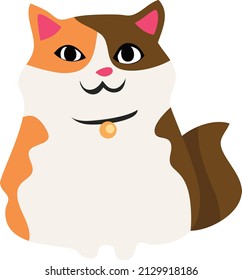 A cartoon vector illustration of a ginger cute cat.