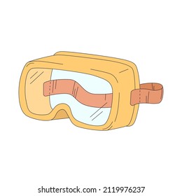 Cartoon vector illustration of goggles isolated on a white background. Protective eye mask. Workwear for welder, laboratory assistant, diver