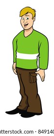 cartoon vector illustration of a goofy guy