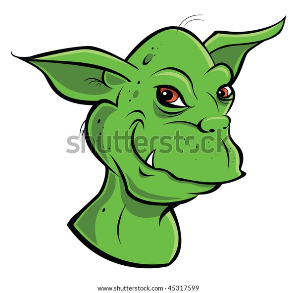 Cartoon Vector Illustration Green Goblin Stock Vector (Royalty Free ...