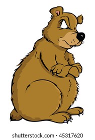 cartoon vector illustration grizzly bear